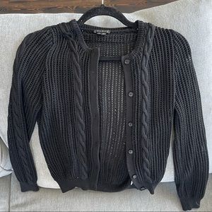 Theory black knit cardigan S